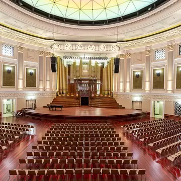 Interior view of City Hall's Theatre in Brisbane, Australia.