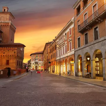 Castello Estense towers over central Ferrara. tverkhovinets / Getty Images