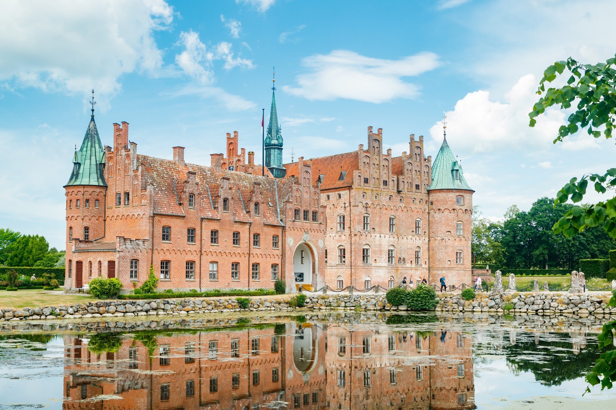 Egeskov castle in Odense, Funen island, in Denmark.