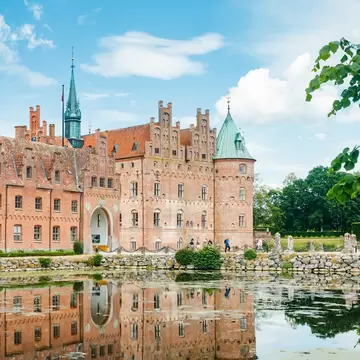 Egeskov castle in Odense, Funen island, in Denmark.
