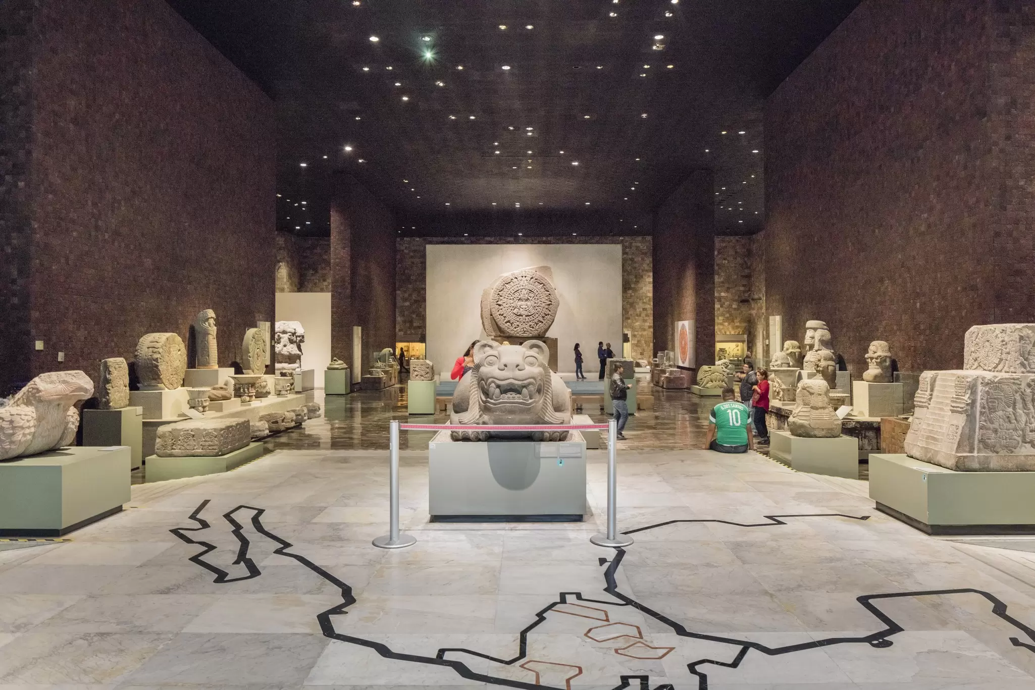 View of the exhibit on Aztec culture at the Museo Nacional de Antropología in Mexico City, Mexico.