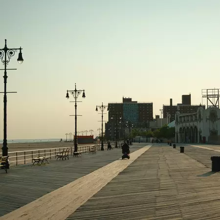 The boardwalk in Coney Island, Brooklyn, New York