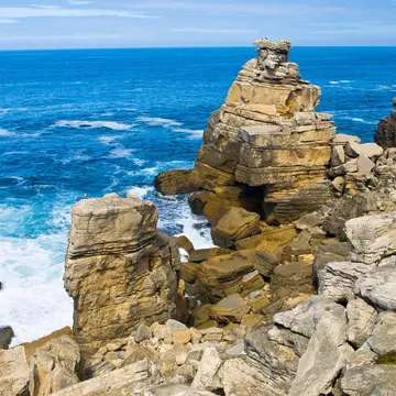 Rock formation by sea in Portugal