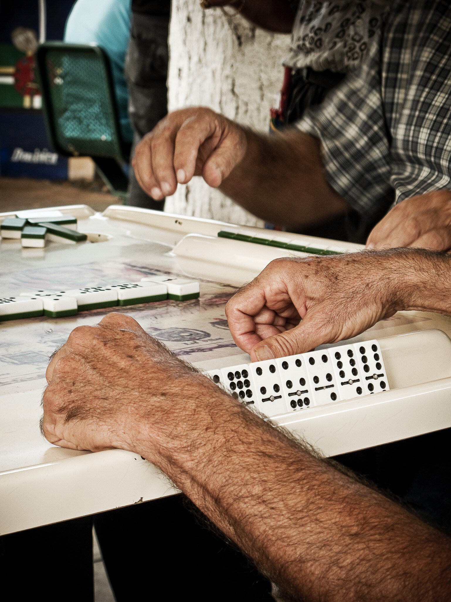 Domino players in Maximo Gomez Park, Little Havana, Miami, Florida, USA