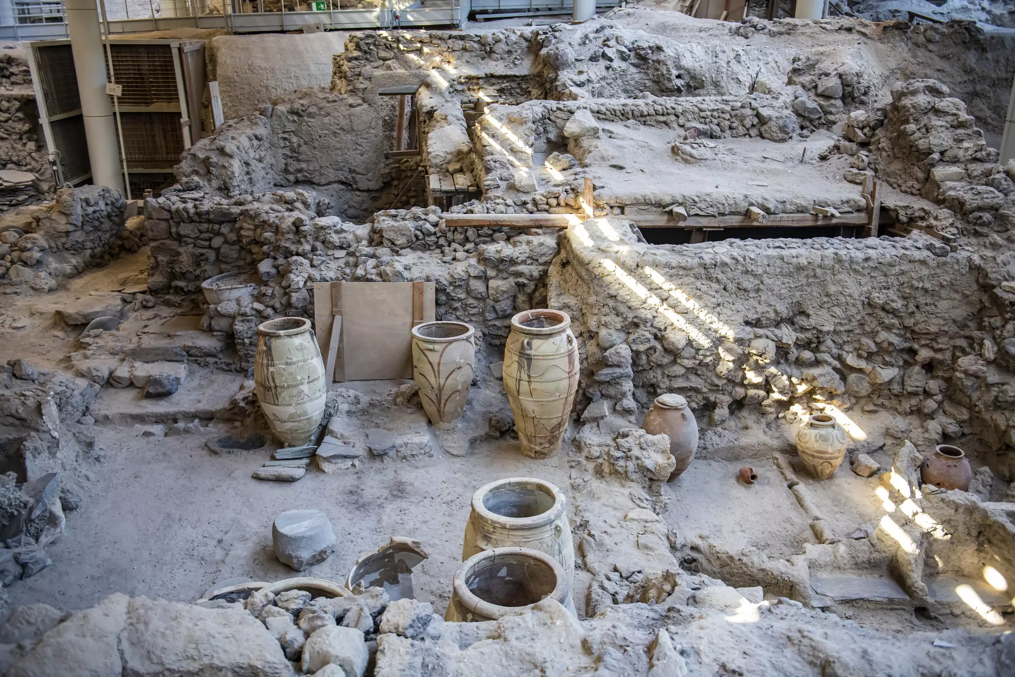 Prehistoric ruins in Akrotiri.