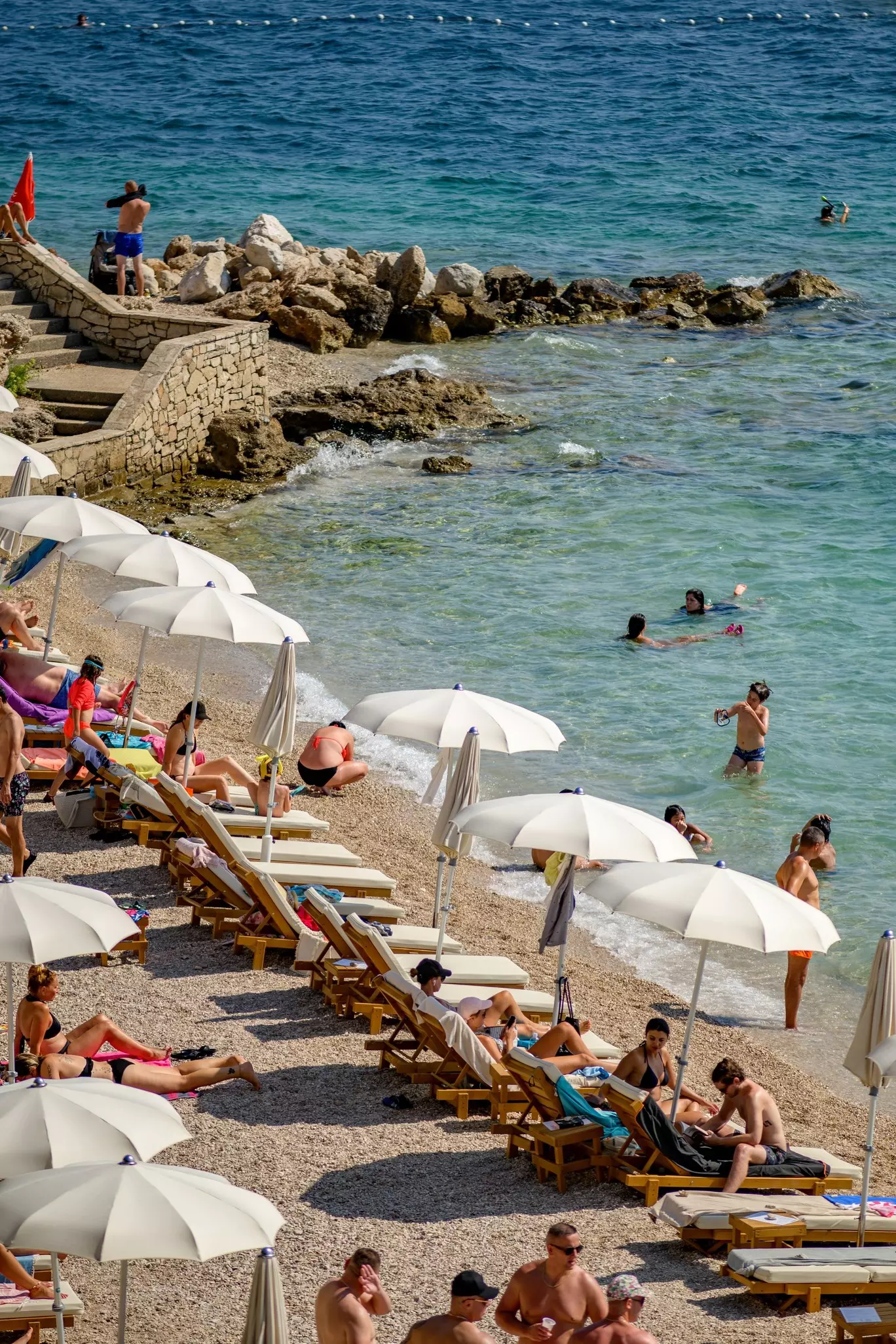 Zlatni rat (Golden Horn) beach in town of Bol on the southern coast of the island of Brac in Adriatic Sea, Dalmatia region of Croatia. 