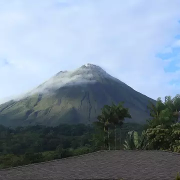 Volcano Tenorio among the clouds in Costa Rica.