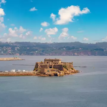 View of the Castillo de San Antón, housing the Museo Arqueológico e Histórico in A Coruña, Spain.