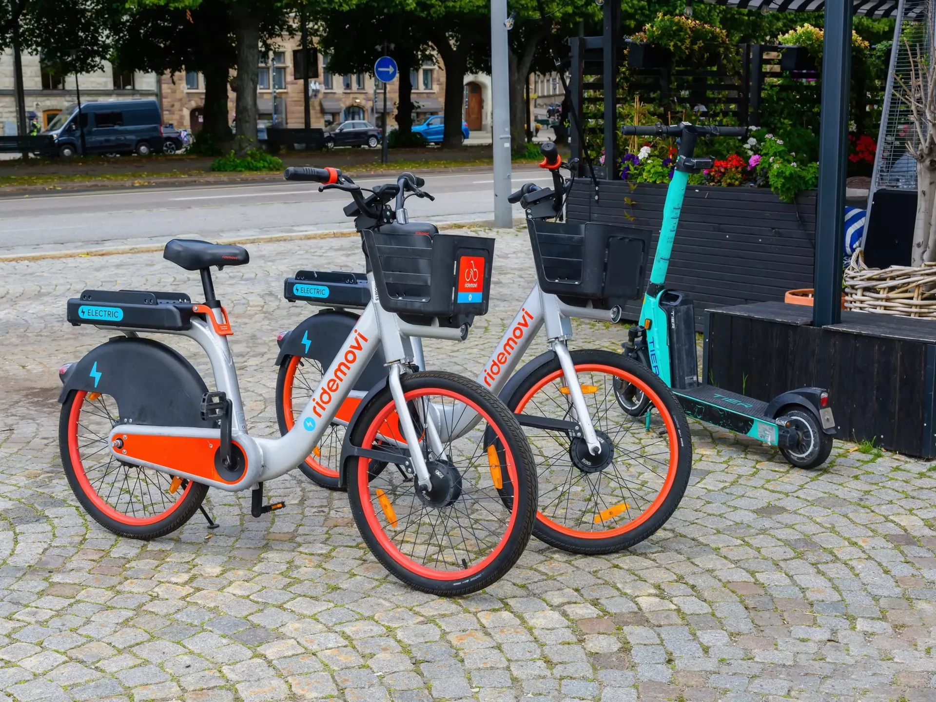 Stockholm, Sweden - July 15, 2023: Electric Bikes for Rent Ridemovi Parked at Street in City Centre., License Type: media, Download Time: 2025-12-09T22:12:31.000Z, User: Norma.PrauseBrewer_LonelyPlanet, Editorial: true, purchase_order: 56530 - Guidebooks, job: Global Publishing WIP, client: Europe 5, other: Norma Brewer