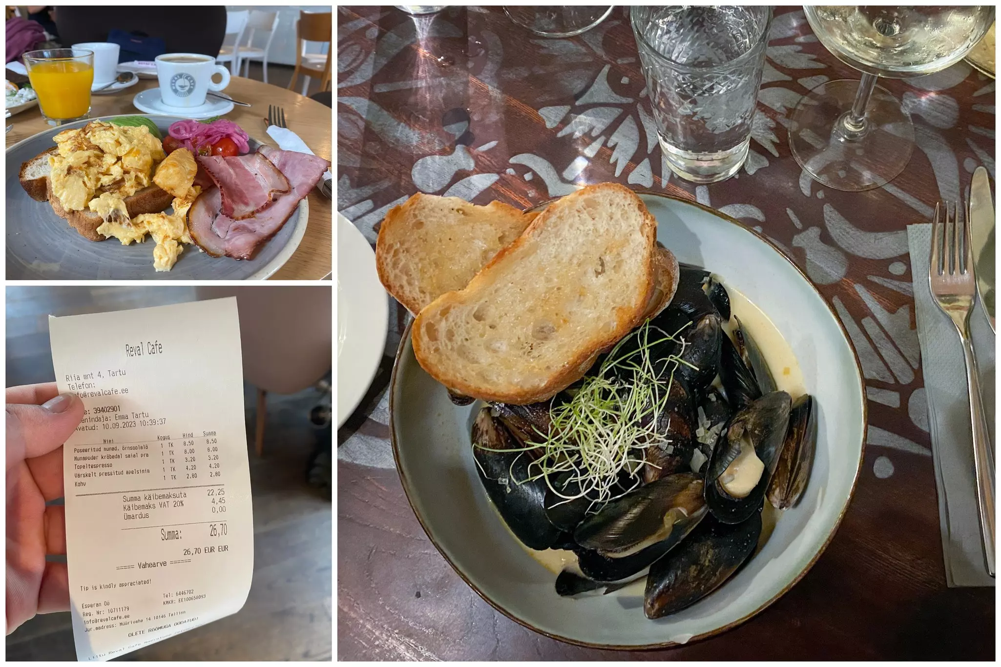 Breakfast at Reval Cafe and a dinner of blue mussels at Vilde Ja Vine © Daniel James Clarke