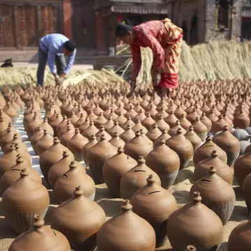 Potters' Square, Bhaktapur, UNESCO World Heritage Site, Kathmandu Valley, Nepal, Asia