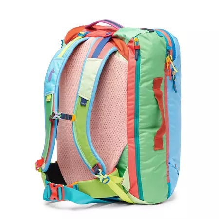 A multicolored bag.