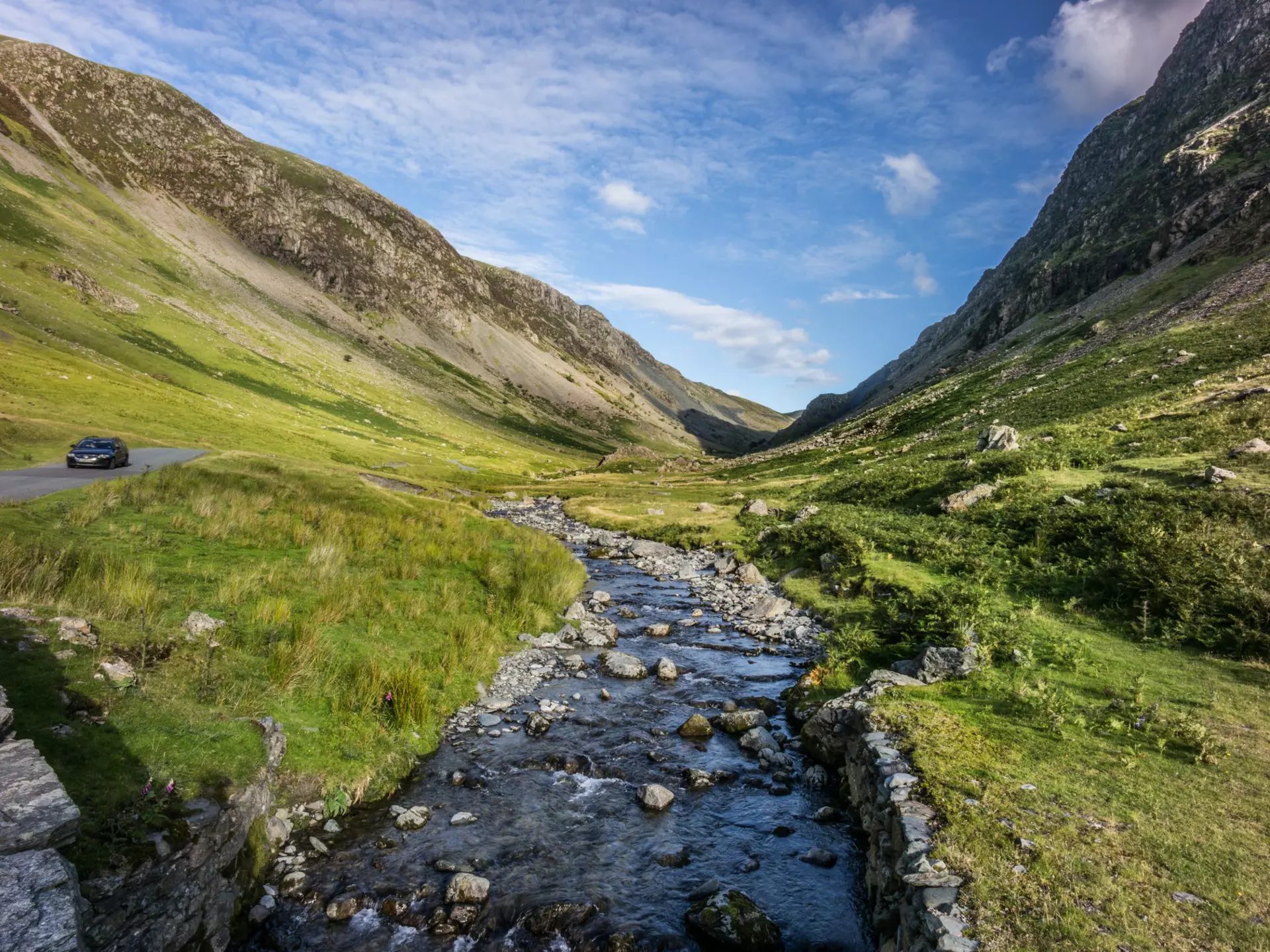 Driving Honister Pass in the Lake District, England. blue sky in my pocket/Getty Images
