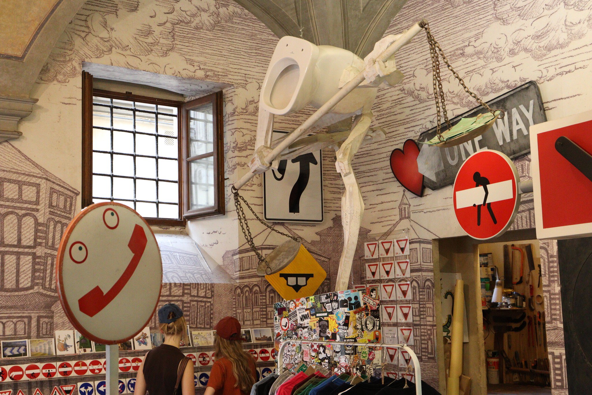 Interior view of the CLET Studio at the Street Levels Gallery in Florence, Italy.