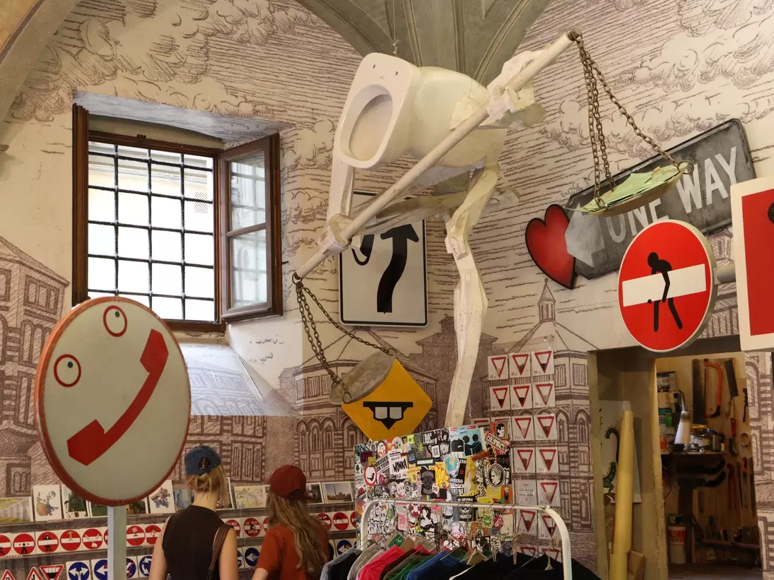 Interior view of the CLET Studio at the Street Levels Gallery in Florence, Italy.
