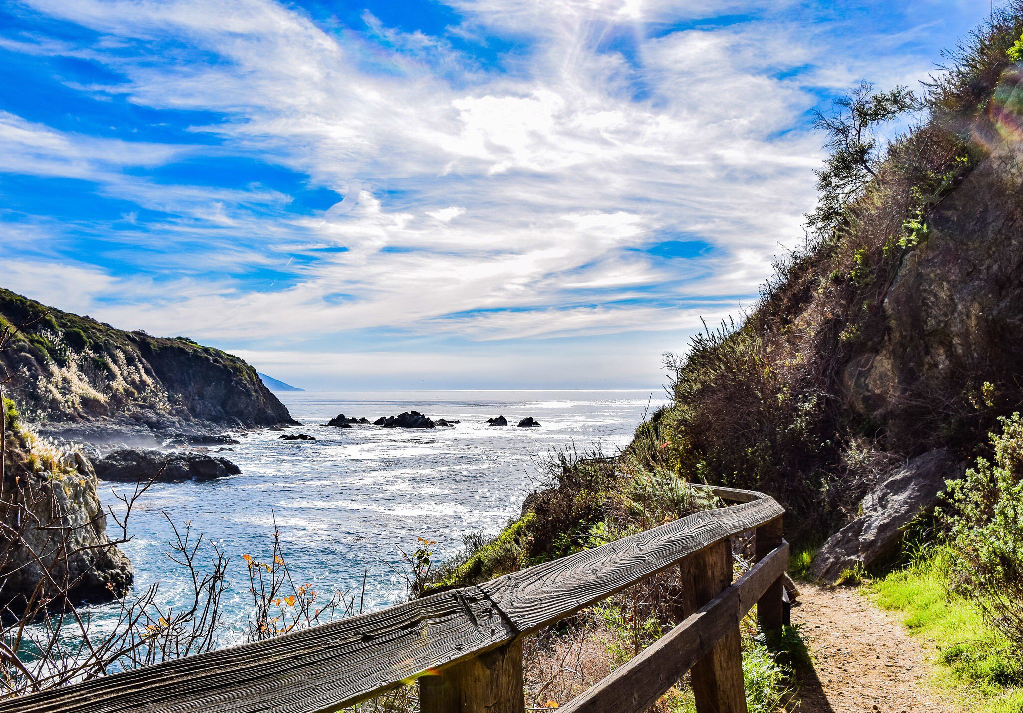 A coastal path, part of the Partington Cove Trail in Julia Pfeiffer State Park.