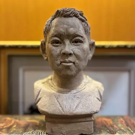 Destination Editor James Pham's personal clay bust he had made in Shenzhen, China.