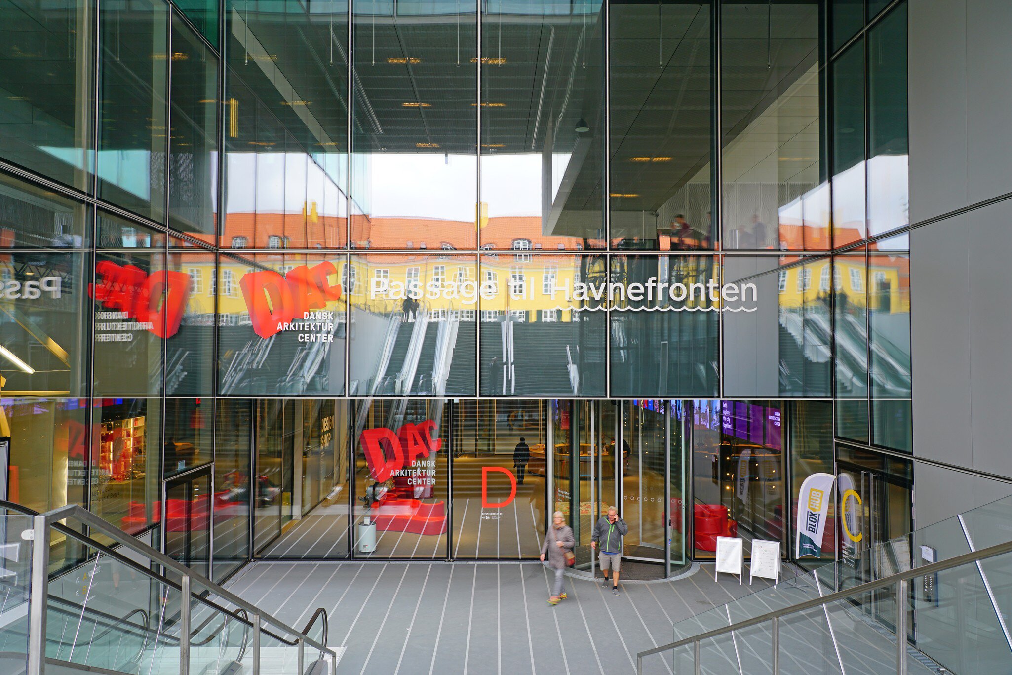 Water view of the Danish Architecture Center (Dansk Arkitektur Center or DAC) in Copenhagen, Denmark.  