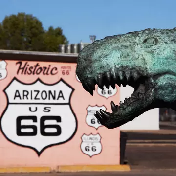 519517209
american culture, animal likeness, arizona, building, close up, color image, day, dinosaur, fierce, focus on foreground, freeway, heritage, historic, historical landmark, holbrook, horizontal, journey, nobody, nostalgia, outdoors, photography, road trip, route 66, sign, statue, tourism, tourist attraction, transportation, travel, travel destinations, united states, us 66