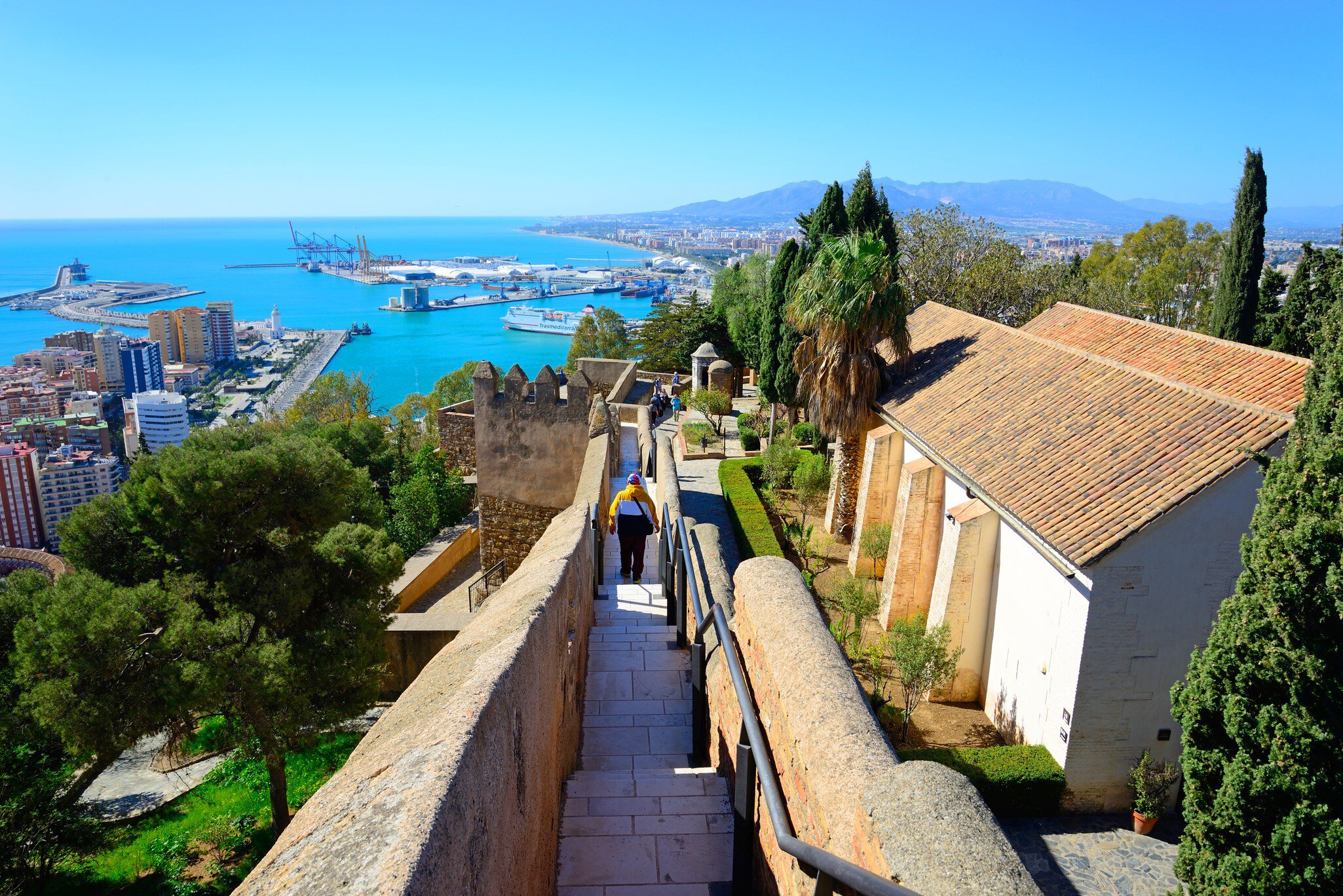 View from the Castillo de Gibralfaro in Málaga, Spain.