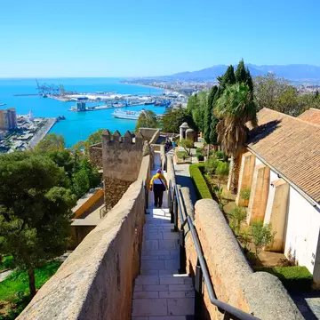 The walls of Castillo de Gibralfaro in Málaga, Spain.