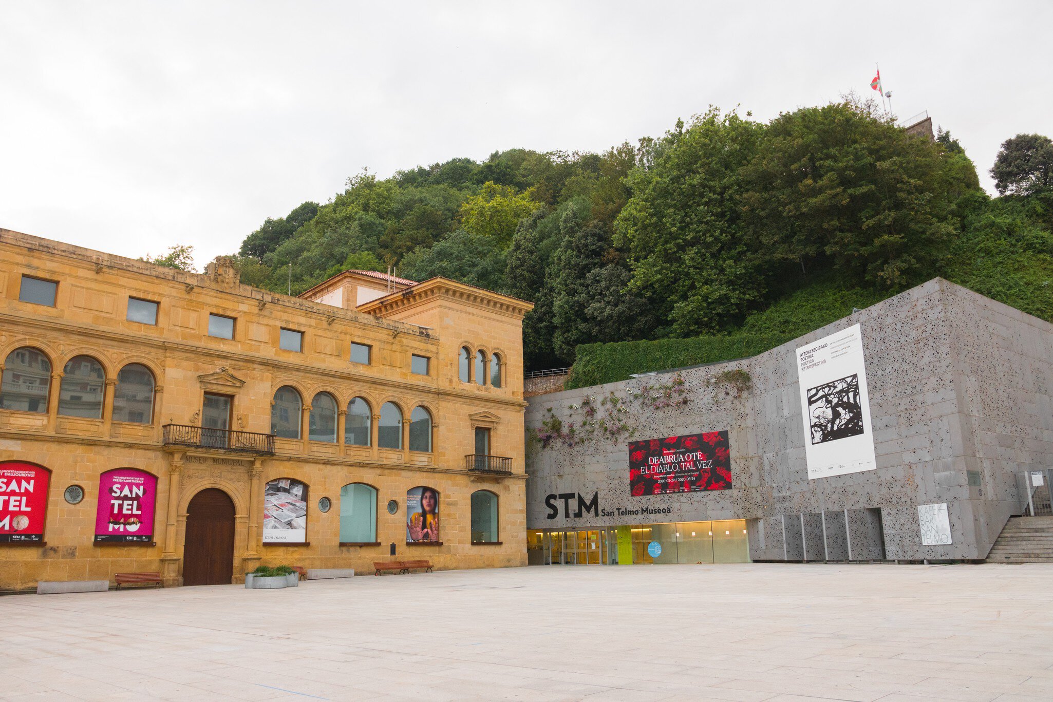 View of the entrance to the San Telmo Museoa in San Sebastián, Spain.