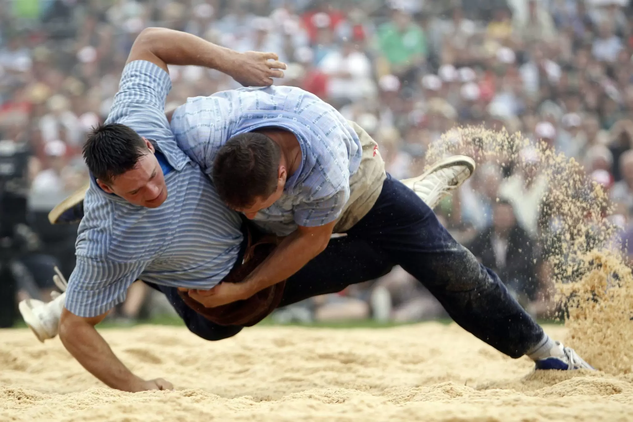Strict etiquette rules govern a Schwingen competition, read on to learn more © Urs Flueeler / EPA / Shutterstock