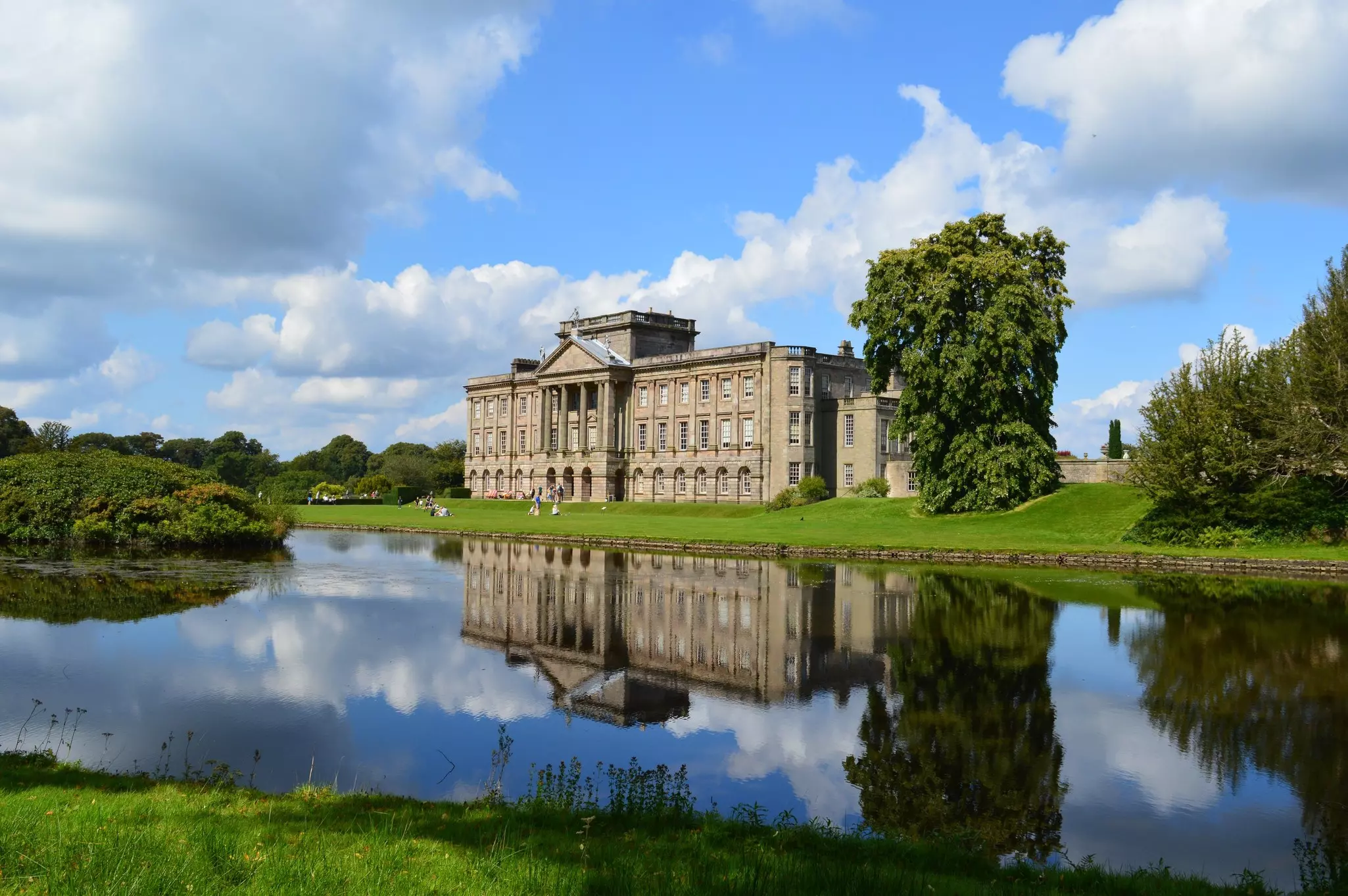 House at lyme park on a clear day