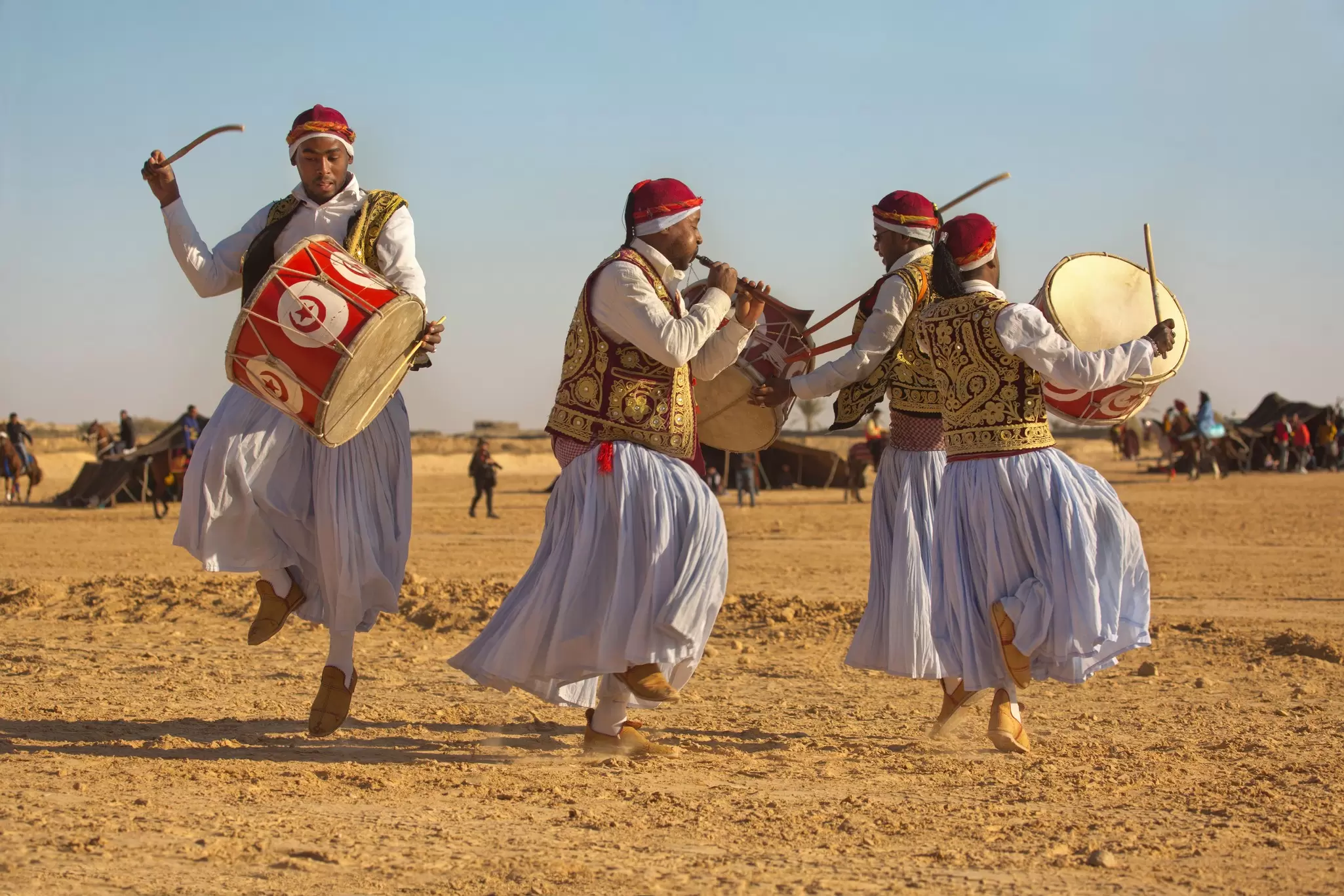 Musicians perform at the Festival of the Sahara in Douz, Tunisia. Podolnaya Elena/Shutterstock