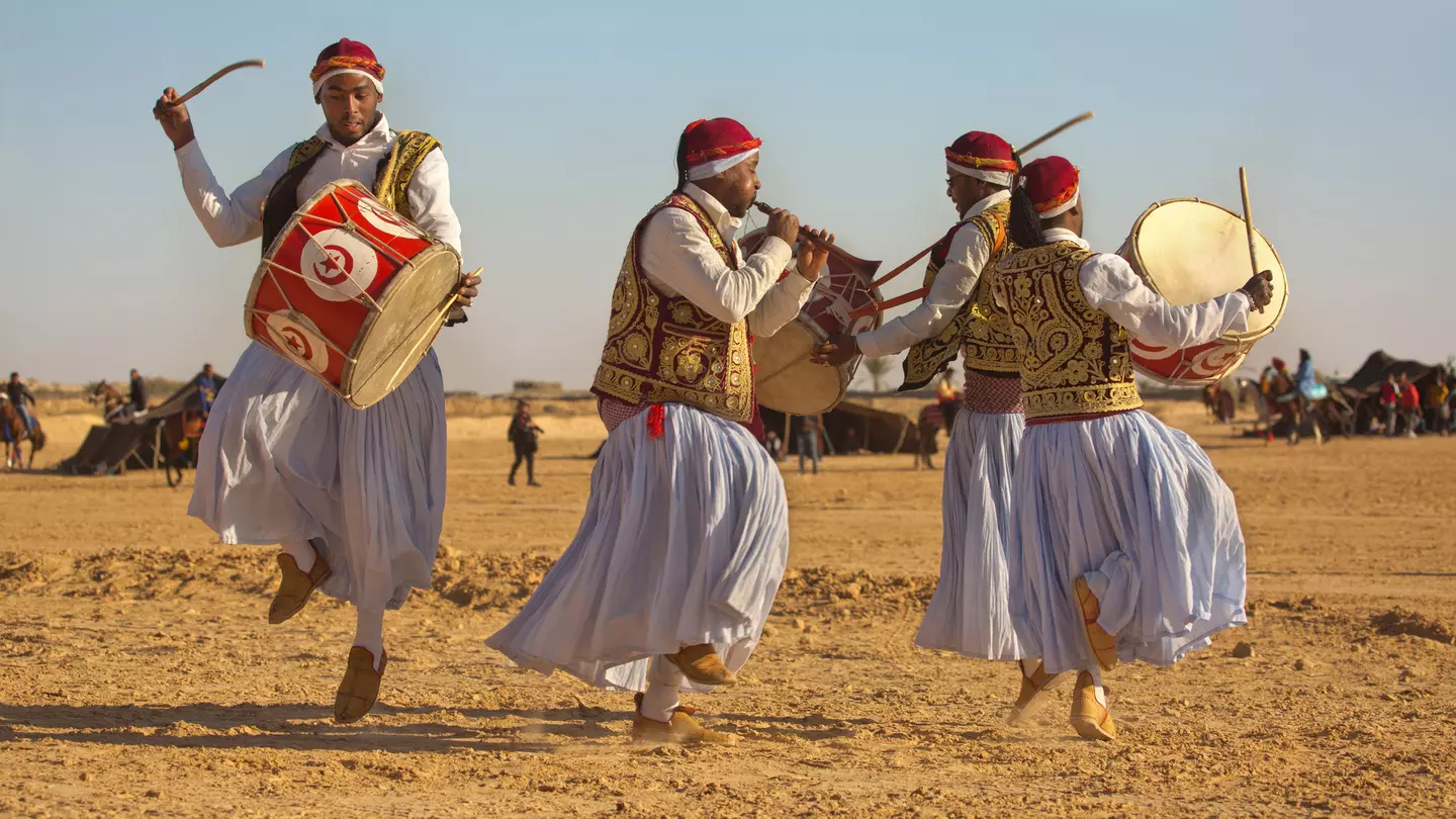Musicians perform at the Festival of the Sahara in Douz, Tunisia. Podolnaya Elena/Shutterstock