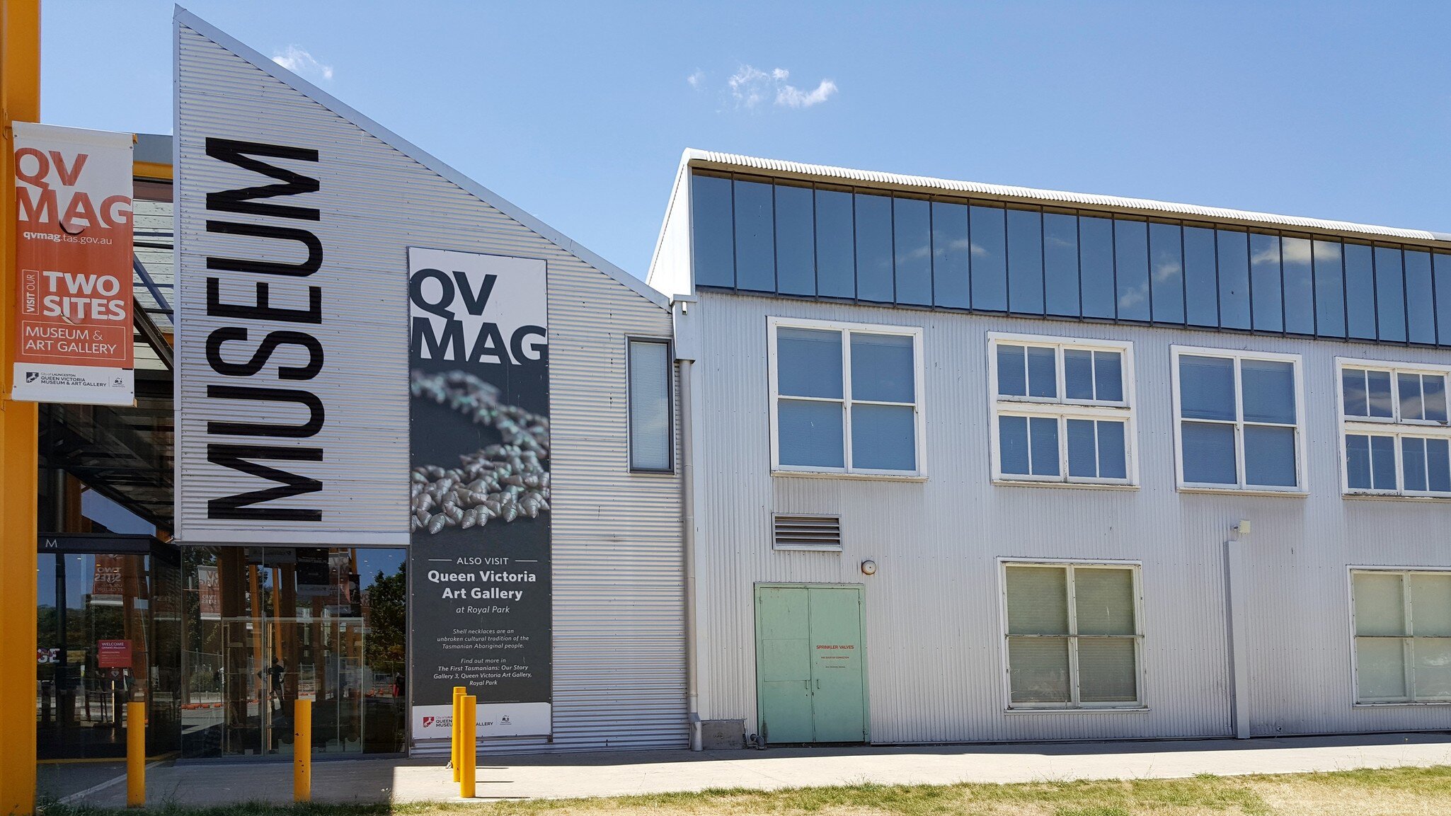 Building view of Queen Victoria Museum Inveresk and Art Gallery (QVMAG). It is home to Launceston's natural science and history collections. Tasmania, Australia.