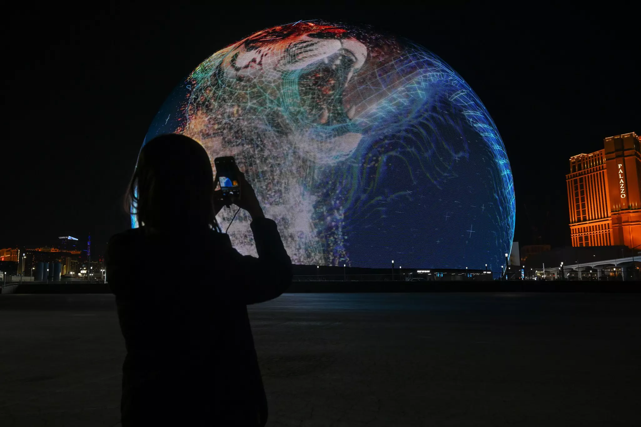 The Sphere is an eye-catching addition to Vegas' impressive venues © Anadolu / Getty Images