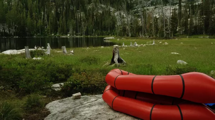 inflatable rafts at Kidney Lake