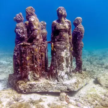 Isla Mujeres, Quintana Roo / Mexico - September 2016: MUSA - The Museum of Underwater Art in Isla Mujeres near Cancun in Mexico
