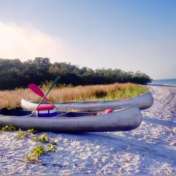 Beached canoes in the Ten Thousand Islands, the Everglades. Boogich/Getty Images