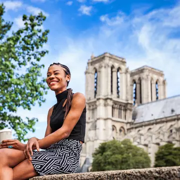 Young black woman walking in Paris near Notre Dame cathedral.
579165728
Beautiful, African Descent, City Break, Capital Cities, Real People, Candid, Travel, Coffee Break, People Traveling, Tourism, Coffee Cup, One Woman Only, Young Women, Women, Females, Weekend Activities, City Life, Youth Culture, Downtown District, Cute, 20-29 Years, Young Adult, Adult, Smiling, Sitting, Waiting, One Person, Cool, Carefree, Happiness, Modern, Cultures, Famous Place, Lifestyles, Outdoors, Cheerful, People, Notre Dame De Paris, Paris - France, France, Europe, Summer, Springtime, Cathedral, Mug
CLEARED FOR DIGITAL USE ONLY -