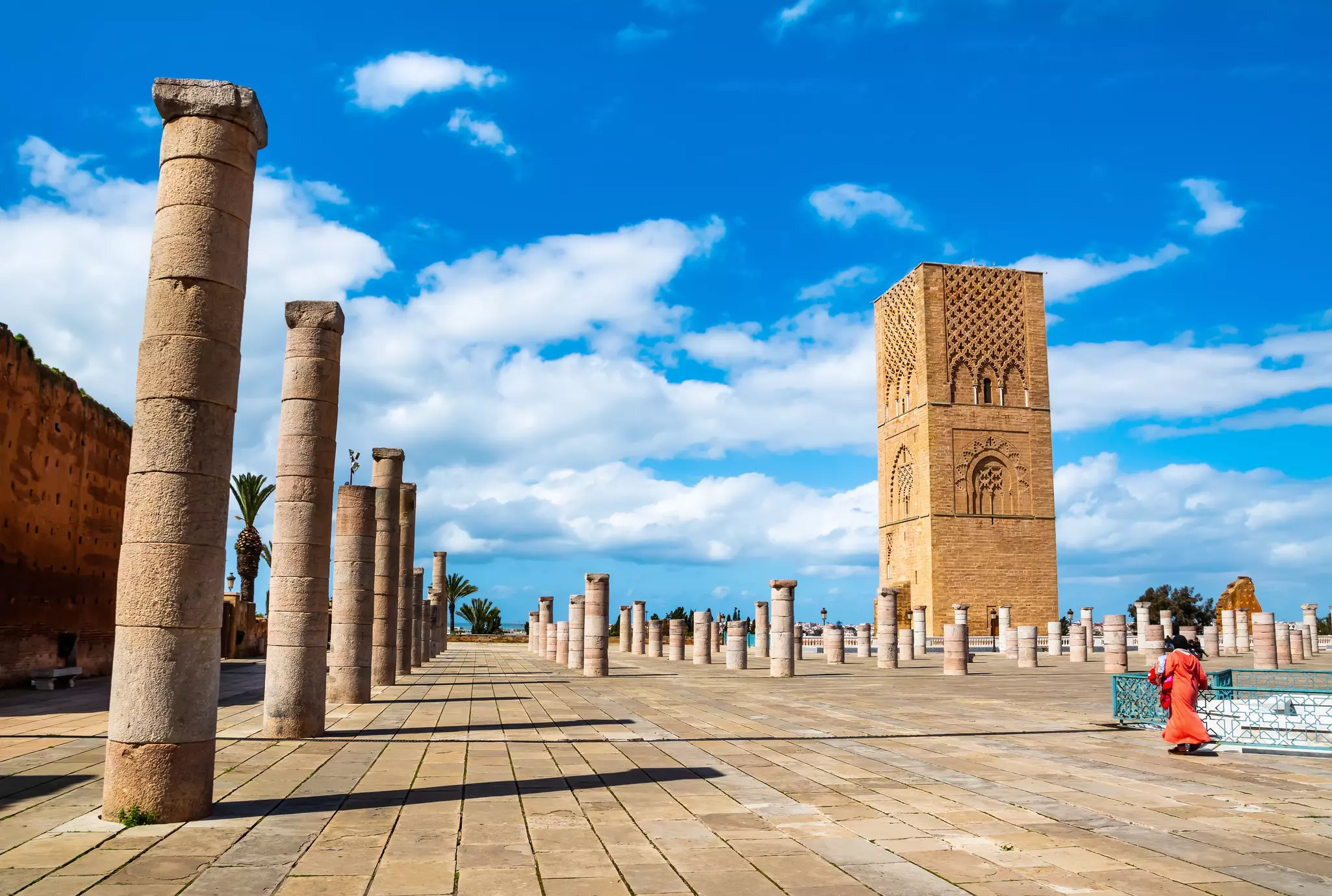 A series of stone towers with once central tall stone block