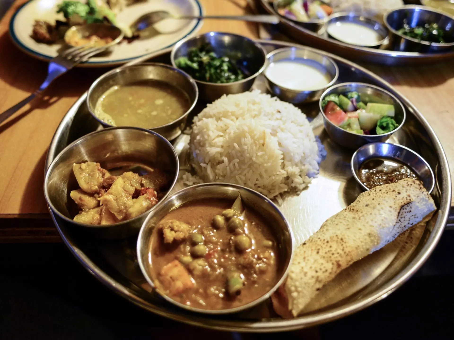 Dal bhat (rice and lentils) is a staple of Nepali cuisine. Maya Karkalicheva/Getty Images