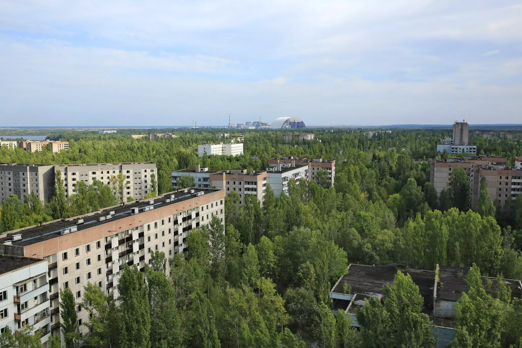 An aerial view of Pripyat in Ukraine.