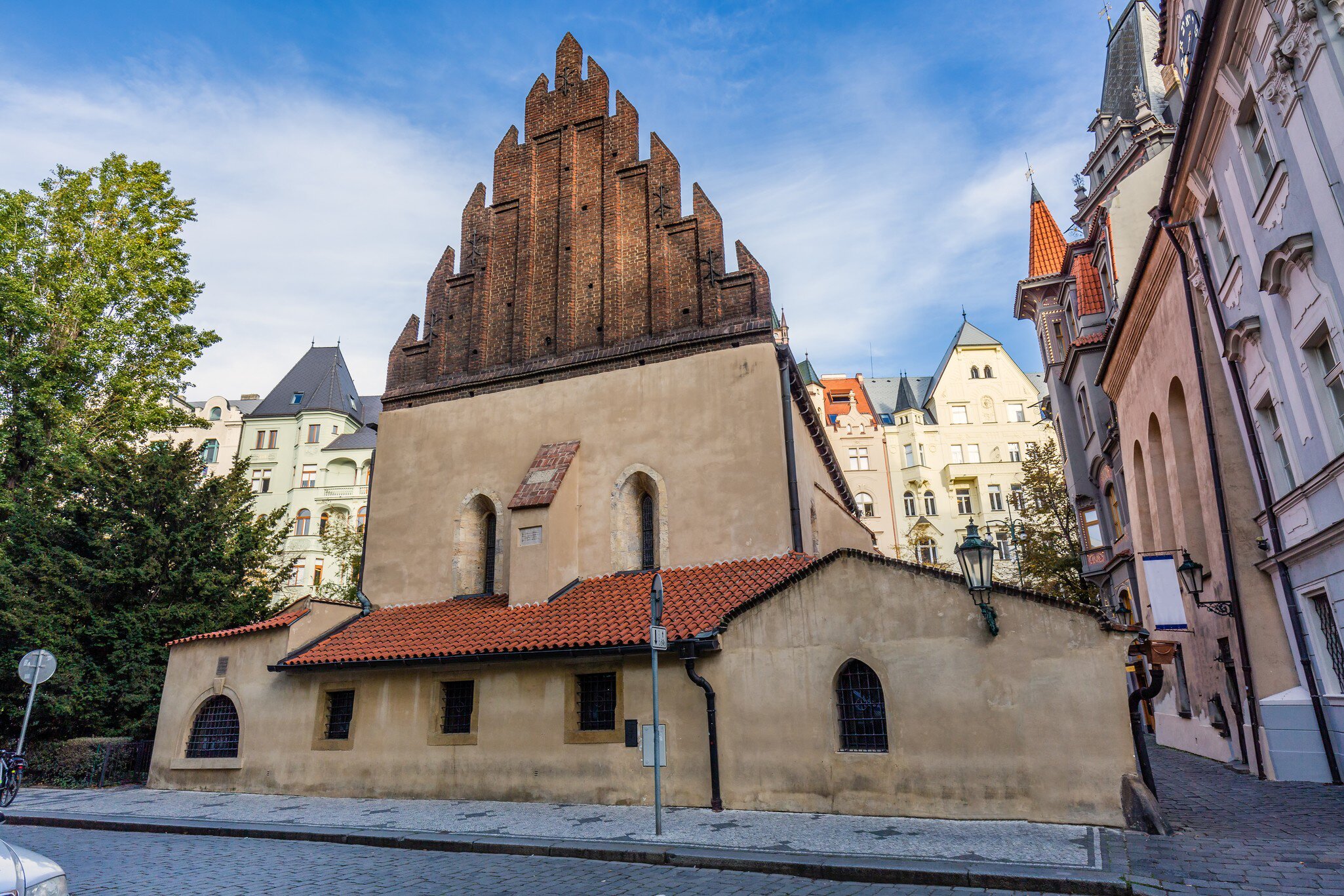 Old New Synagogue or Staronova synagoga on Maiselova street in Prague Czech Republic.