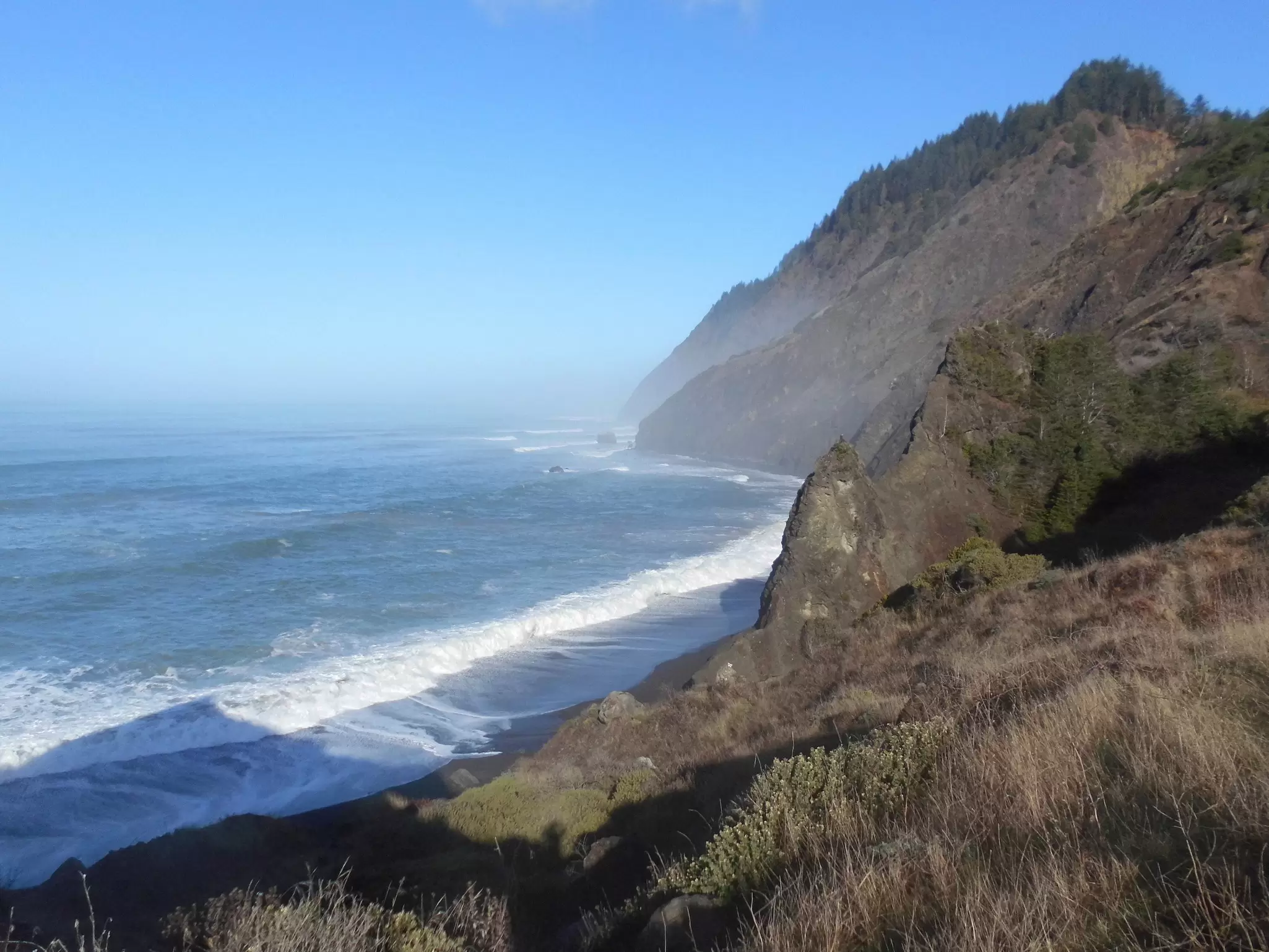 The Whale Gulch Creek exit at Black Sand Beach on Northern California's Lost Coast Trail.