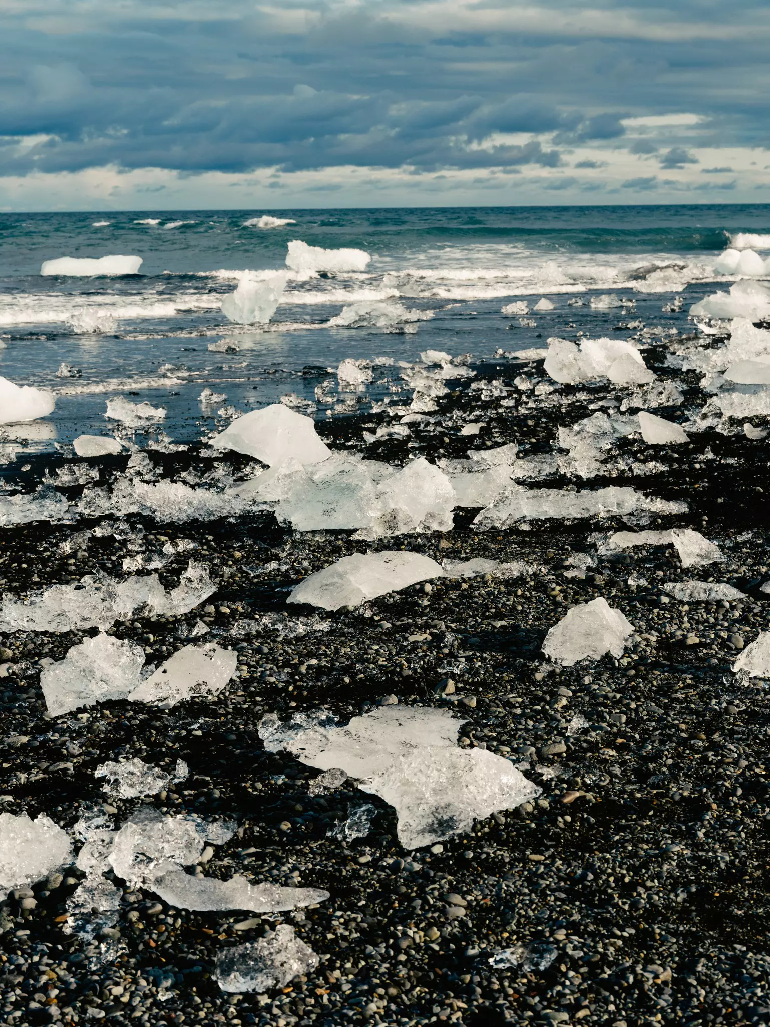 Ice on Diamond Black Sand Beach