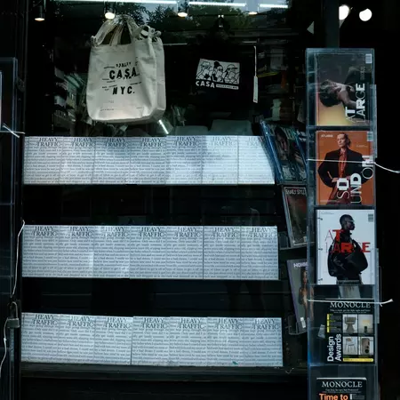 Casa Magazines window display,West Village, NYC