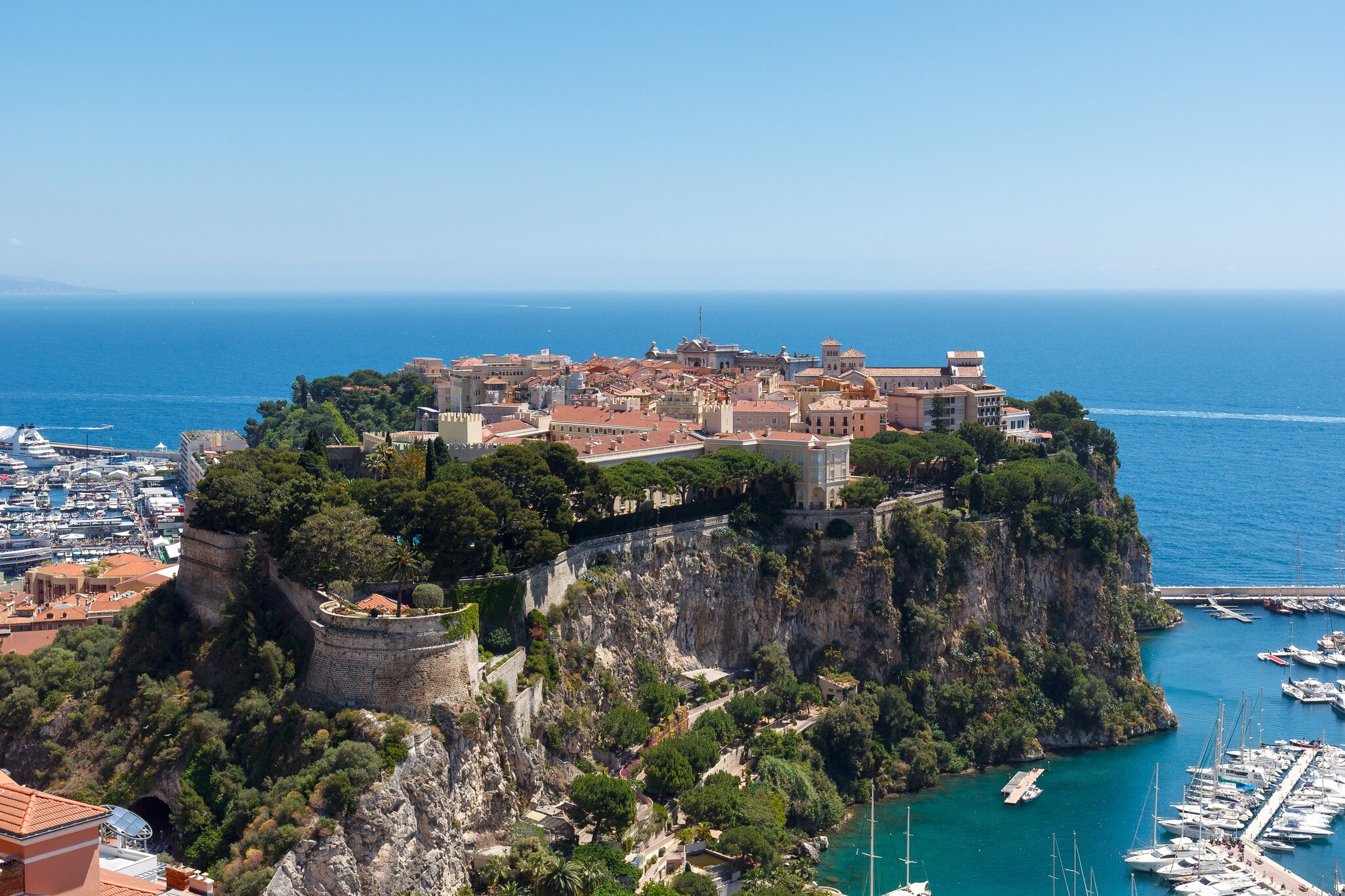 Monaco-Ville Le Rocher, Old Town. Rock of Monaco  is the old town of Monaco