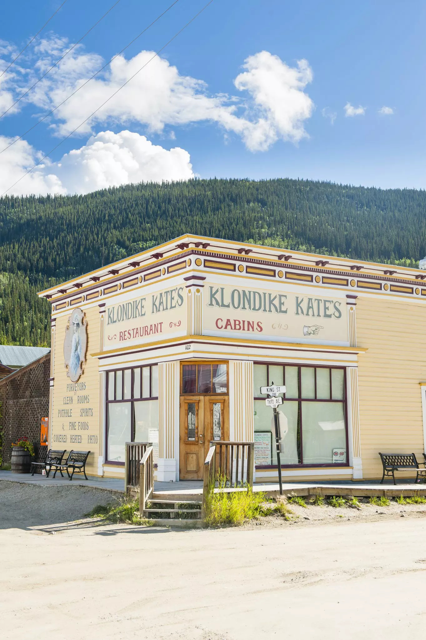 Cabins and a restaurant in Dawson City bear the name of Klondike Kate, one of the most famous dancers of the Gold Rush era.