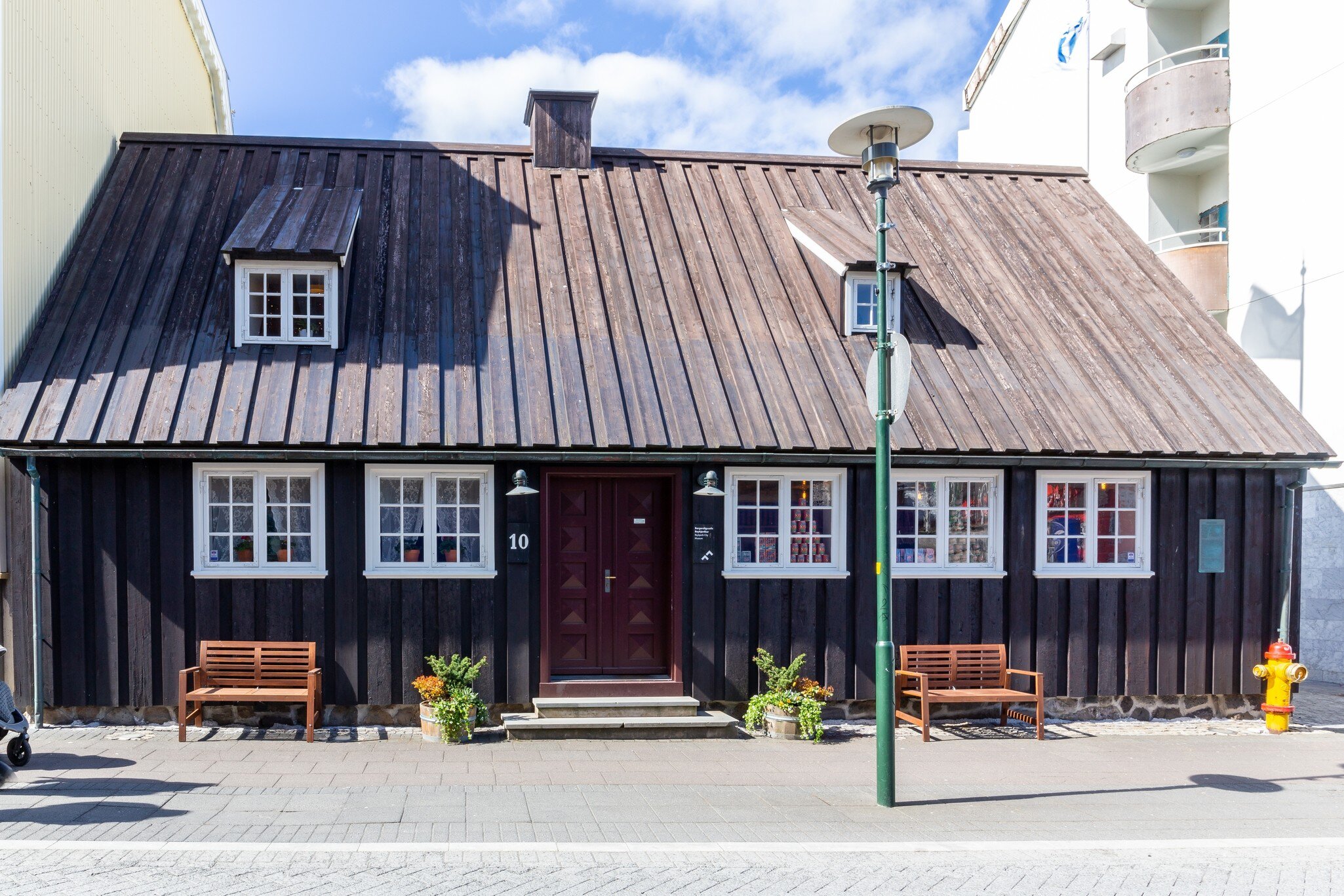 View of the house at Aðalstræti 10, the oldest house in Reykjavik, housing the Reykjavik City Museum.