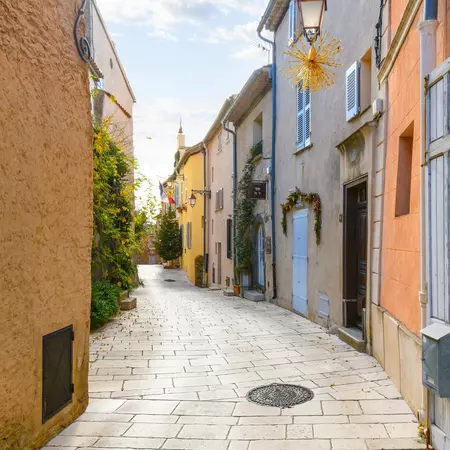 Stone houses in the hilltop village of Gassin in the Provence-Alpes-Côte d'Azur region
