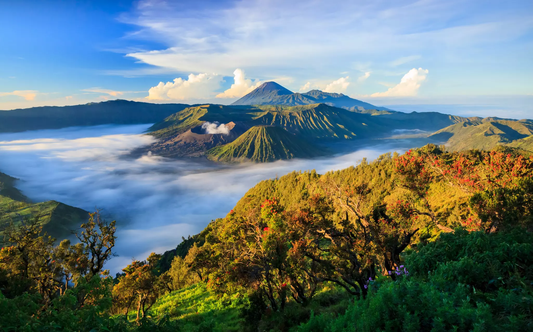 View from the ridge at Gunung Bromo, Java, Indonesia.