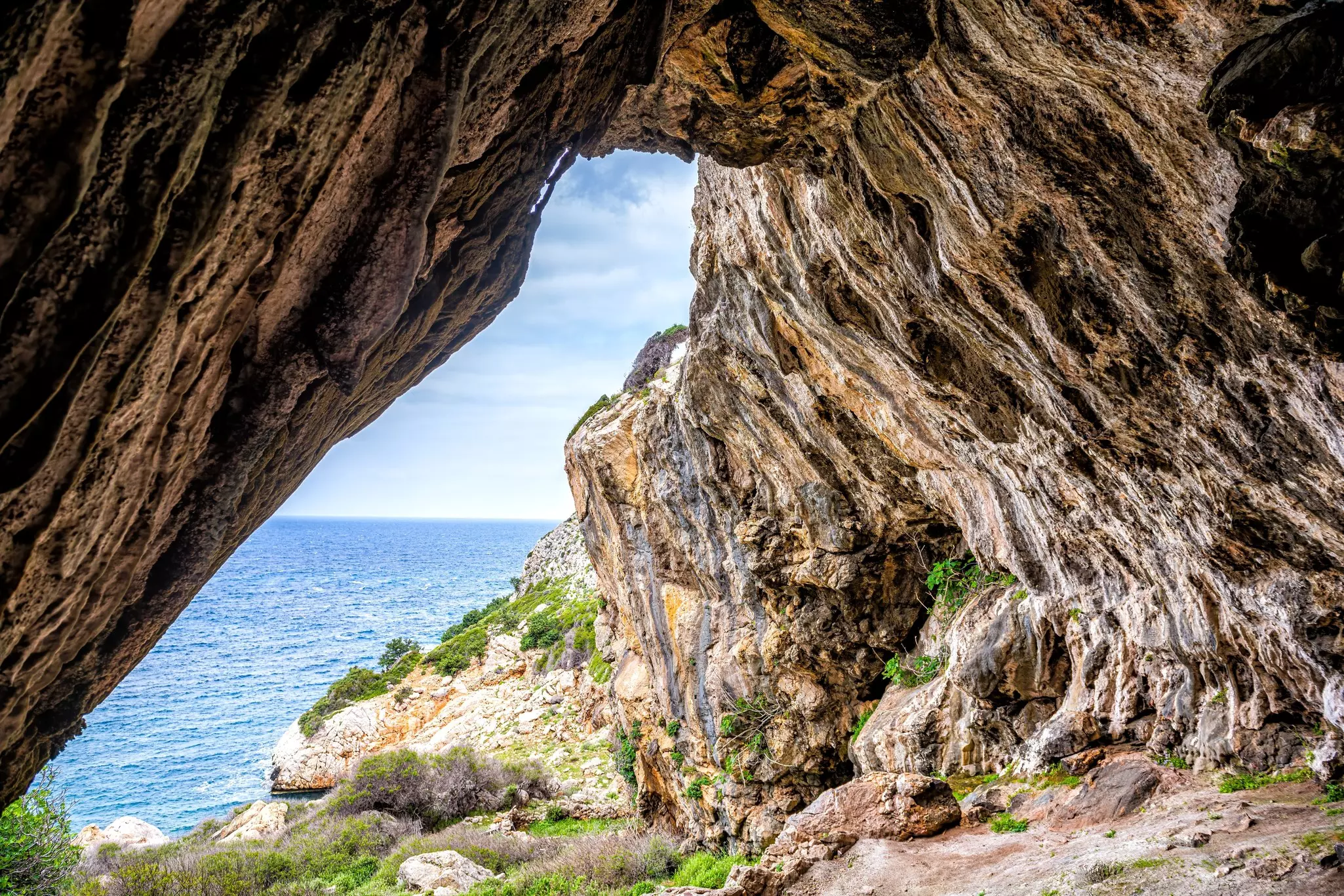 Interior view from the cave of Dionysus on Ikaria. 