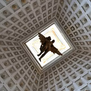Venice, Italy 02.12.2018. detail of interior in historical Palazzo Grimani building with flying angel statue and wall decorations build in 1556; Shutterstock ID 1287835957; purchase_order: 65050; job: poi; client: ; other: